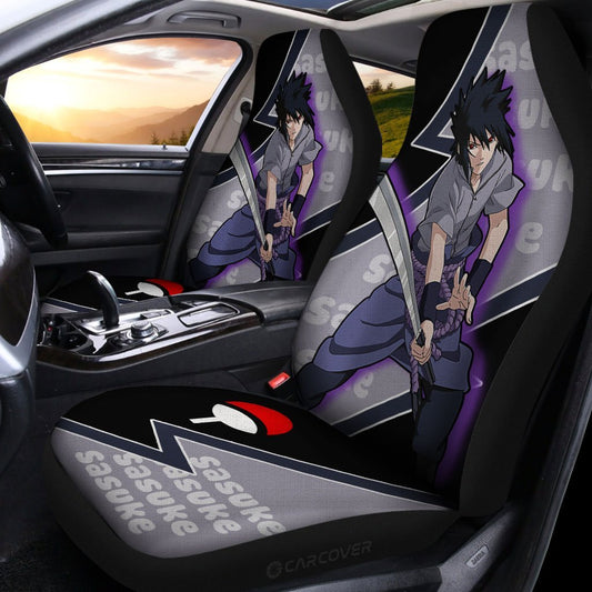 Uchiha Sasuke Car Seat Covers Custom Anime Car Interior Accessories - Gearcarcover - 2