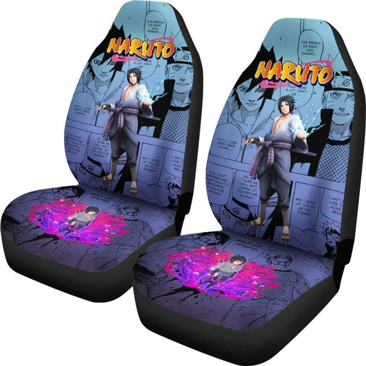 Uchiha Sasuke Car Seat Covers Custom Anime Car Interior Accessories - Gearcarcover - 2