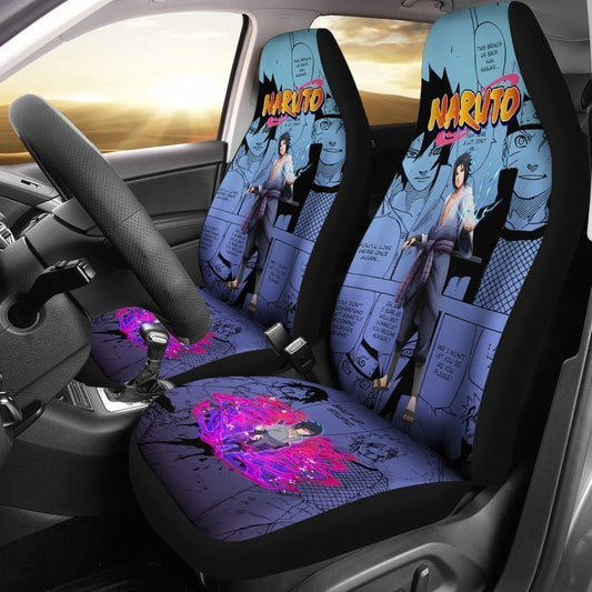 Uchiha Sasuke Car Seat Covers Custom Anime Car Interior Accessories - Gearcarcover - 1