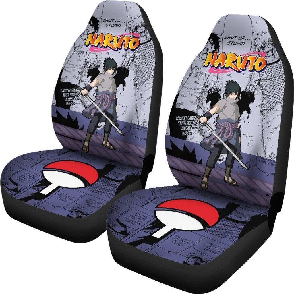 Uchiha Sasuke Car Seat Covers Custom Anime Car Interior Accessories - Gearcarcover - 2