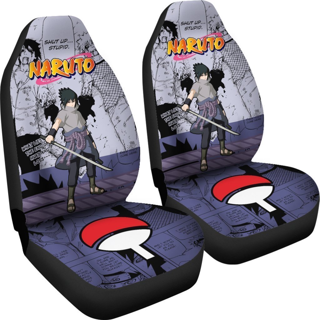 Uchiha Sasuke Car Seat Covers Custom Anime Car Interior Accessories - Gearcarcover - 4