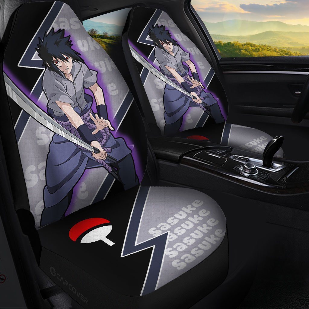 Uchiha Sasuke Car Seat Covers Custom Anime Car Interior Accessories - Gearcarcover - 1