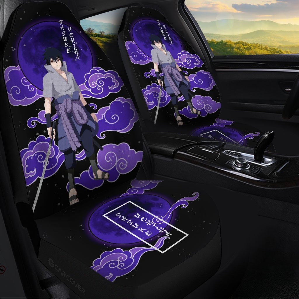 Uchiha Sasuke Car Seat Covers Custom Anime Shippuden Car Accessories - Gearcarcover - 1