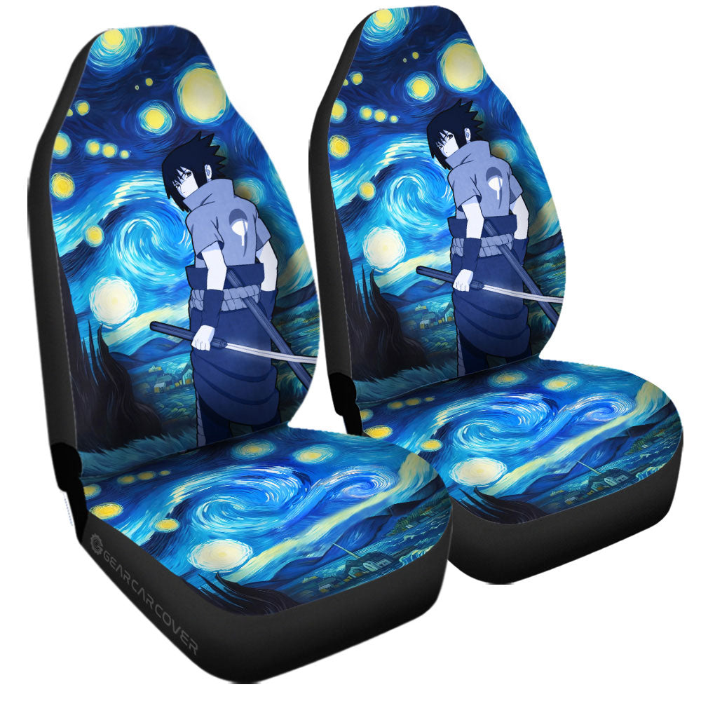 Uchiha Sasuke Car Seat Covers Custom Starry Night Styles - Gearcarcover - 3