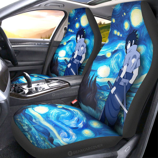 Uchiha Sasuke Car Seat Covers Custom Starry Night Styles - Gearcarcover - 1