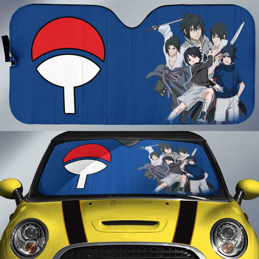 Uchiha Sasuke Car Sunshade Custom Anime Car Accessories For Fans - Gearcarcover - 1
