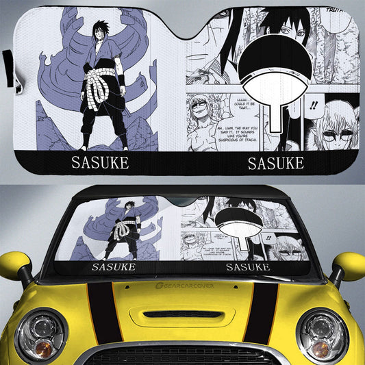 Uchiha Sasuke Car Sunshade Custom Anime Car Accessories Manga Color Style - Gearcarcover - 1