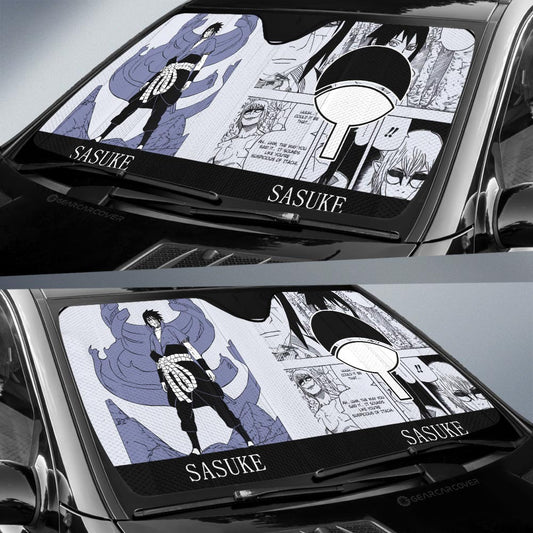 Uchiha Sasuke Car Sunshade Custom Car Accessories Manga Color Style - Gearcarcover - 2