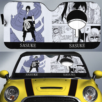 Uchiha Sasuke Car Sunshade Custom Car Accessories Manga Color Style - Gearcarcover - 1