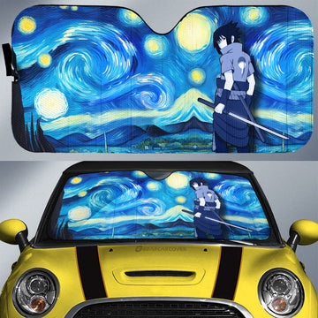 Uchiha Sasuke Car Sunshade Custom Starry Night Styles - Gearcarcover - 1