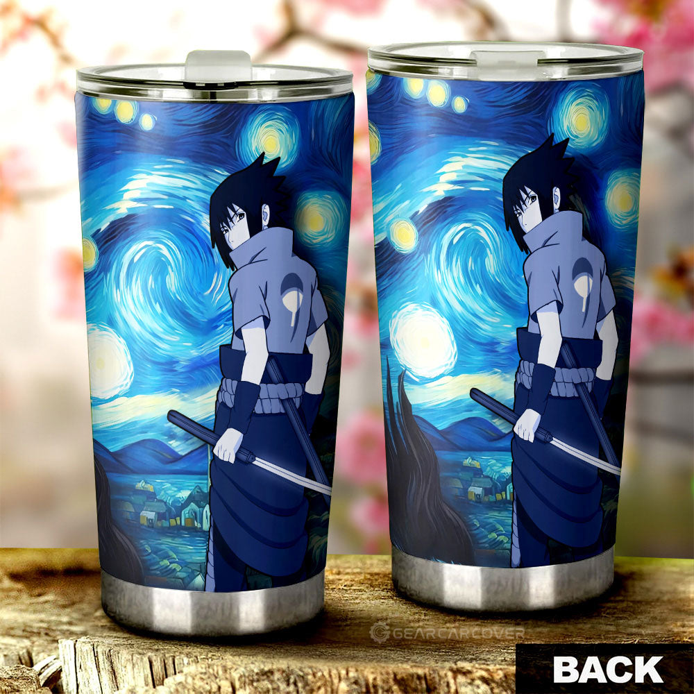 Uchiha Sasuke Tumbler Cup Custom Starry Night Styles - Gearcarcover - 2