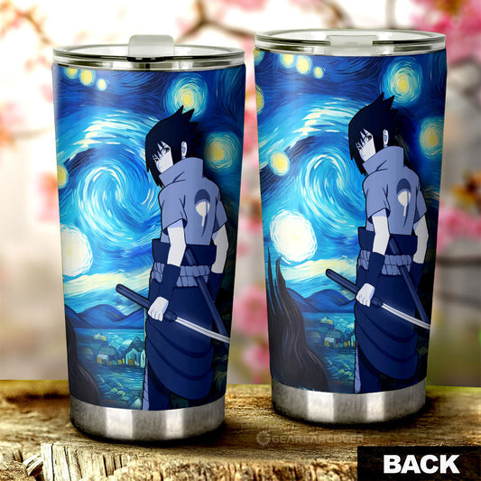 Uchiha Sasuke Tumbler Cup Custom Starry Night Styles - Gearcarcover - 2