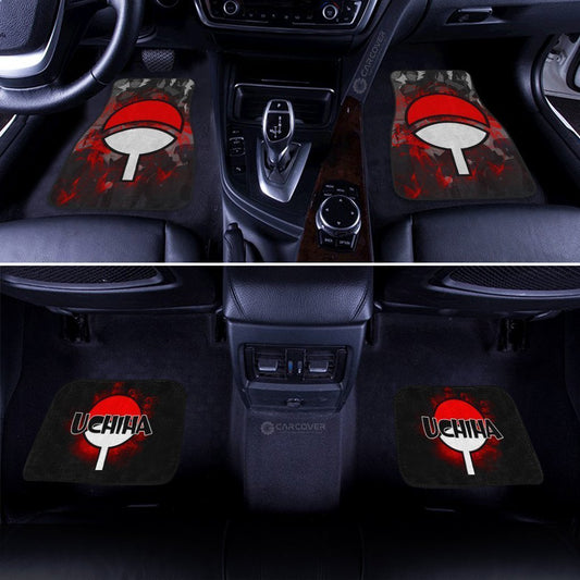 Uchiha Symbol Car Floor Mats Custom Anime Car Accessories - Gearcarcover - 2