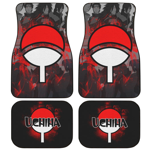 Uchiha Symbol Car Floor Mats Custom Anime Car Accessories - Gearcarcover - 1