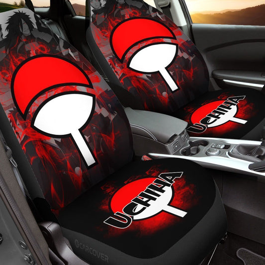 Uchiha Symbol Car Seat Covers Custom Anime Car Accessories - Gearcarcover - 1