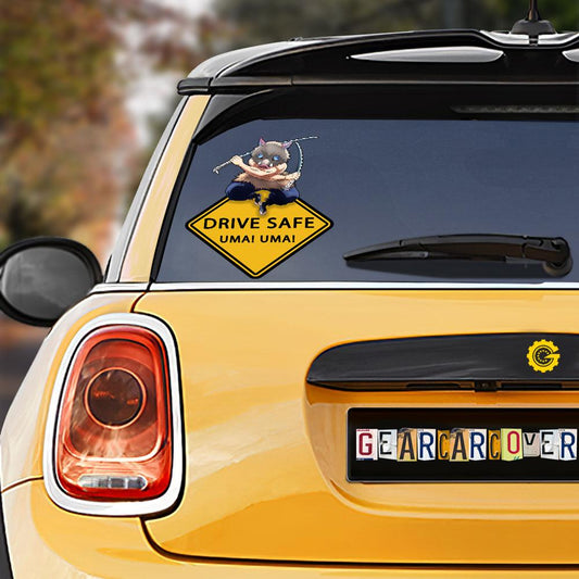 Uma Uma Inosuke Warning Car Sticker Custom Car Accessories - Gearcarcover - 1