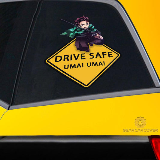 Uma Uma Tanjiro Warning Car Sticker Custom For Fans - Gearcarcover - 2