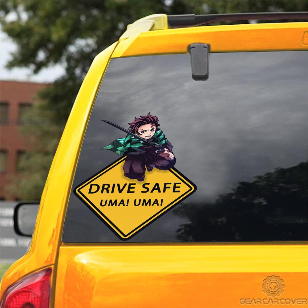 Uma Uma Tanjiro Warning Car Sticker Custom For Fans - Gearcarcover - 3