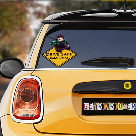 Uma Uma Tanjiro Warning Car Sticker Custom For Fans - Gearcarcover - 1