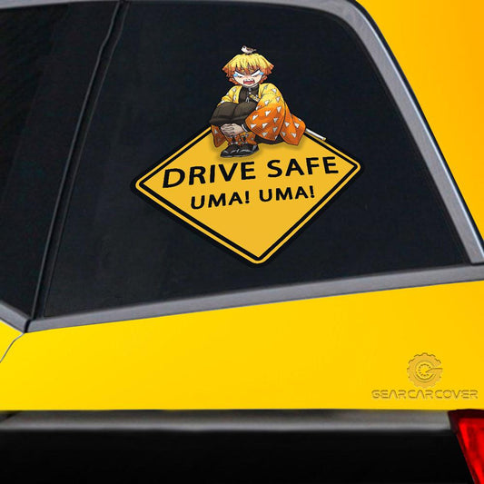 Uma Uma Zenitsu Warning Car Sticker Custom For Fans - Gearcarcover - 2