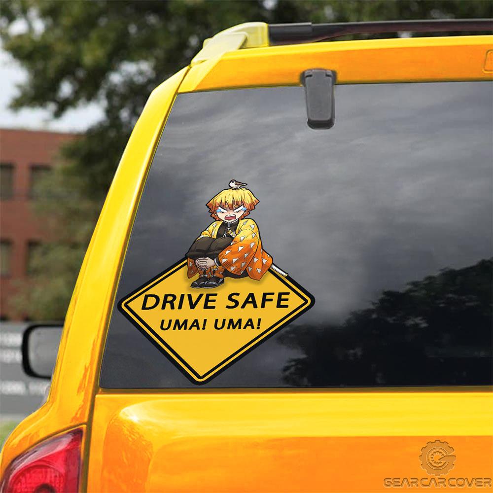 Uma Uma Zenitsu Warning Car Sticker Custom For Fans - Gearcarcover - 3