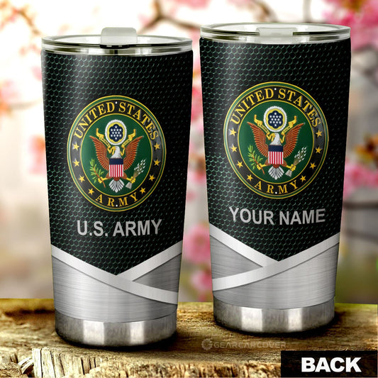 United States Army Tumbler Cup Custom Name Car Accessories - Gearcarcover - 1