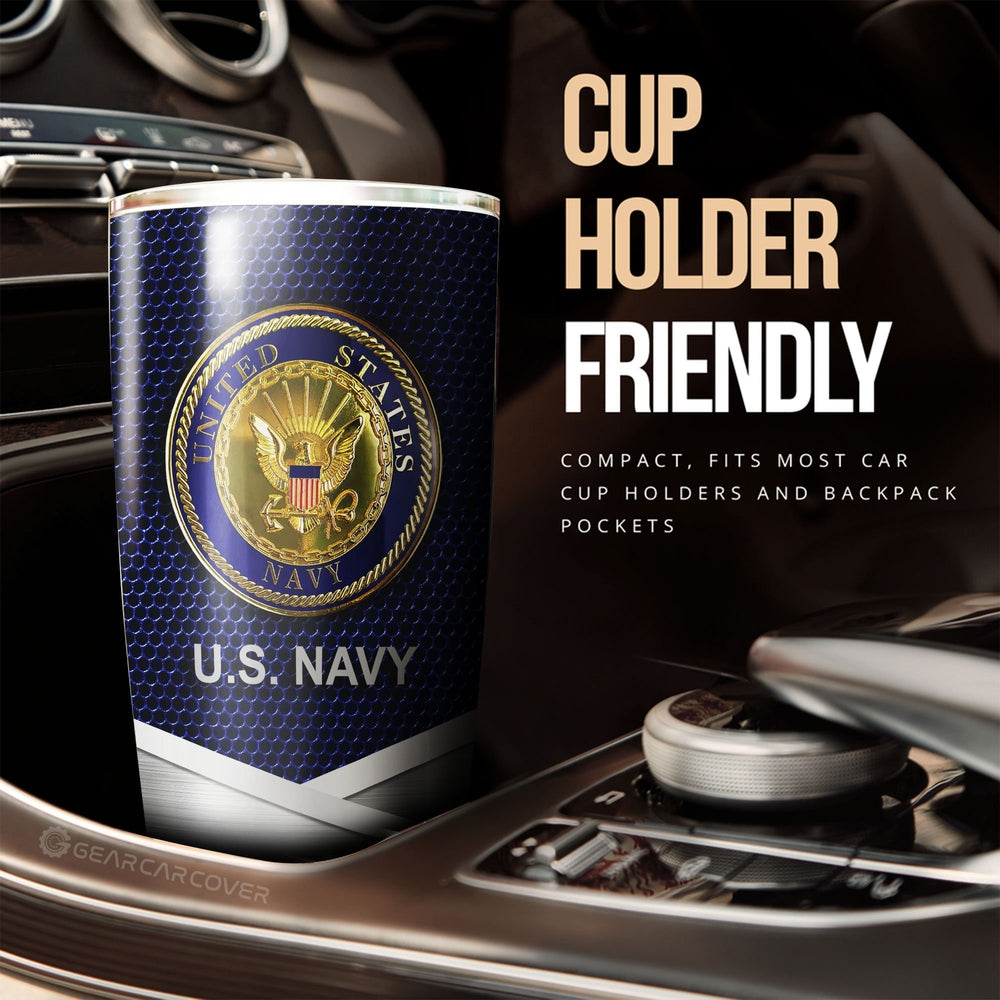 United States Navy Tumbler Cup Custom Name Car Accessories - Gearcarcover - 3