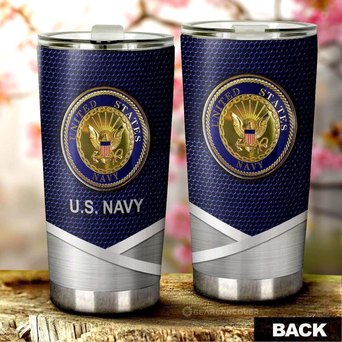 United States Navy Tumbler Cup Custom Name Car Accessories - Gearcarcover - 4