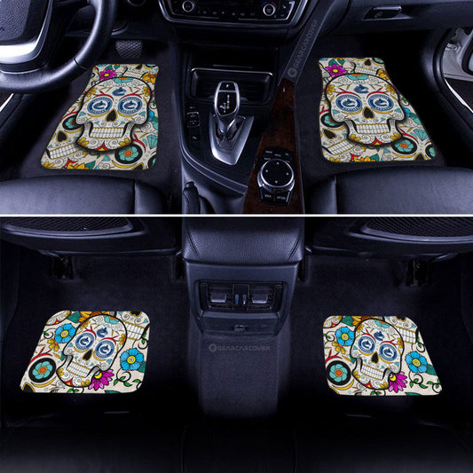 Vancouver Canucks Car Floor Mats Custom Sugar Skull Car Accessories - Gearcarcover - 2