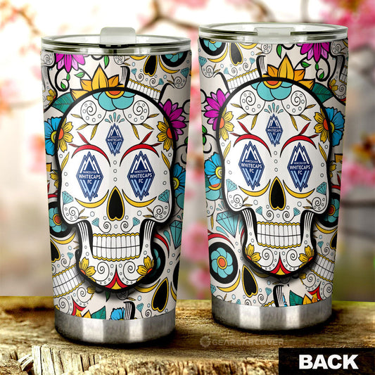 Vancouver Whitecaps FC Tumbler Cup Custom Sugar Skull Car Accessories - Gearcarcover - 2