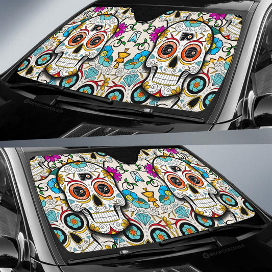 Vegas Golden Knights Car Sunshade Custom Sugar Skull Car Accessories - Gearcarcover - 2