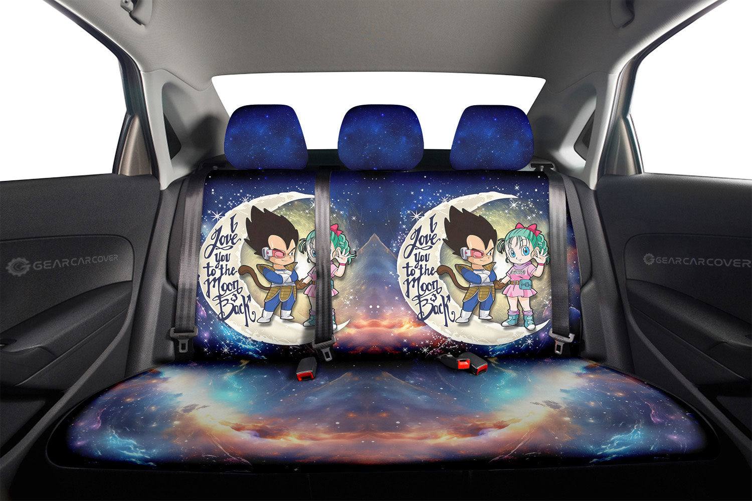 Vegeta And Bulma Car Back Seat Covers Custom Car Accessories - Gearcarcover - 2