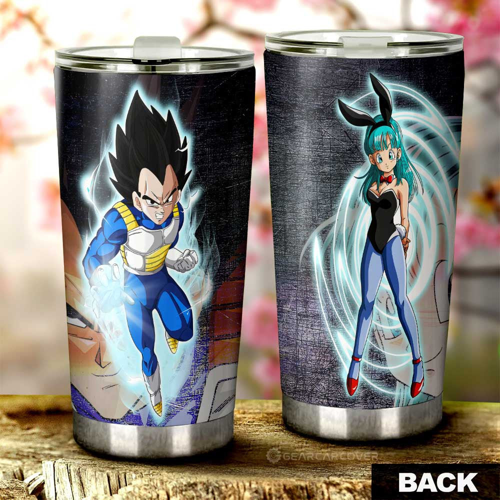 Vegeta And Bulma Tumbler Cup Custom Car Interior Accessories - Gearcarcover - 1