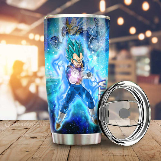 Vegeta Blue Tumbler Cup Custom Characters Dragon Ball Anime Car Interior Accessories - Gearcarcover - 1