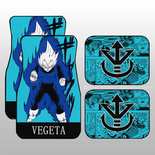 Vegeta Car Floor Mats Custom Manga Color Blue - Gearcarcover - 1