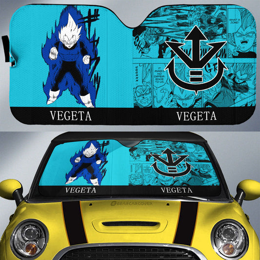 Vegeta Car Sunshade Custom Manga Color Blue - Gearcarcover - 1