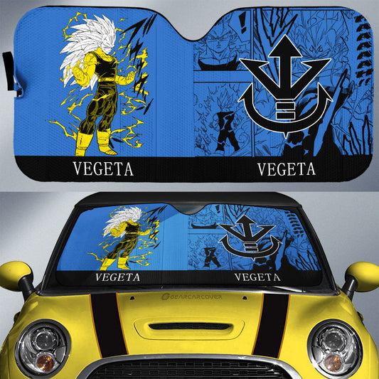 Vegeta SSJ Car Sunshade Custom Manga Color Style - Gearcarcover - 1