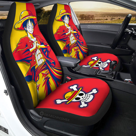 Vintage Monkey D. Luffy Car Seat Covers Custom Car Accessories For Fans - Gearcarcover - 1