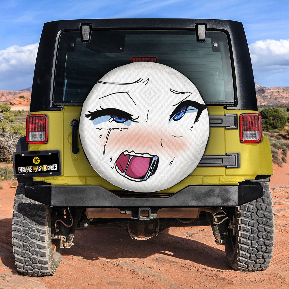 Waifu Face Spare Tire Covers Custom Ahegao Style Car Accessories - Gearcarcover - 3