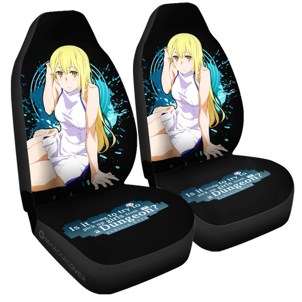 Waifu Girl Ais Wallenstein Car Seat Covers Custom Dungeon Ni Deai Wo Motomeru Car Accessories - Gearcarcover - 3