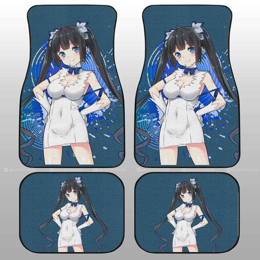 Waifu Girl Hestia Car Floor Mats Custom Dungeon Ni Deai Wo Motomeru Car Accessories - Gearcarcover - 2