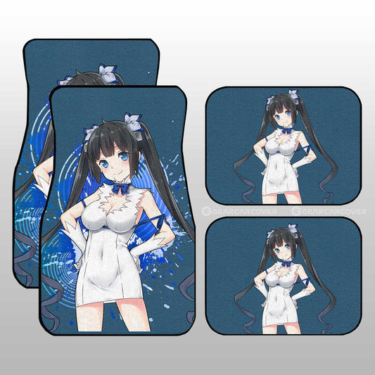 Waifu Girl Hestia Car Floor Mats Custom Dungeon Ni Deai Wo Motomeru Car Accessories - Gearcarcover - 1