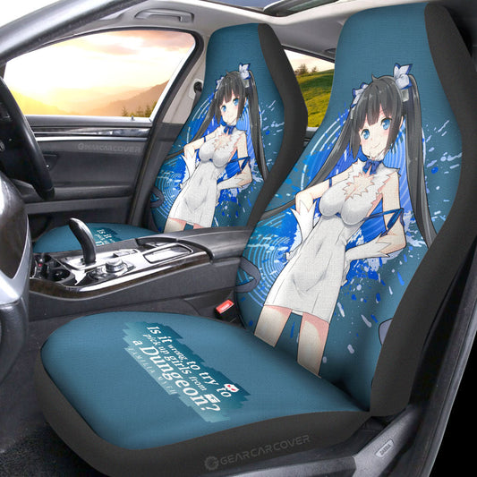 Waifu Girl Hestia Car Seat Covers Custom Dungeon Ni Deai Wo Motomeru Car Accessories - Gearcarcover - 2