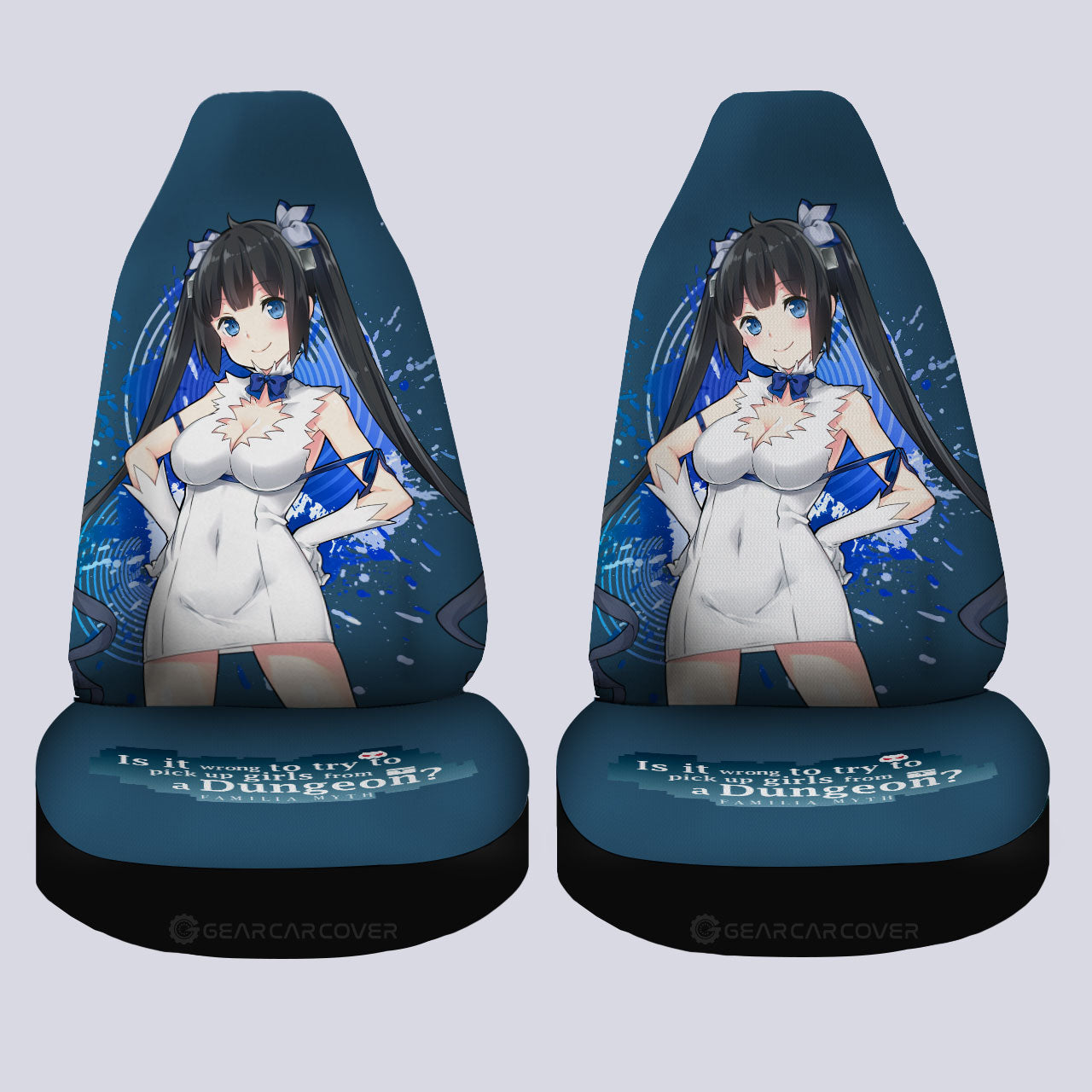 Waifu Girl Hestia Car Seat Covers Custom Dungeon Ni Deai Wo Motomeru Car Accessories - Gearcarcover - 4