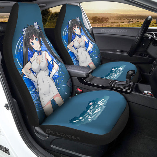 Waifu Girl Hestia Car Seat Covers Custom Dungeon Ni Deai Wo Motomeru Car Accessories - Gearcarcover - 1