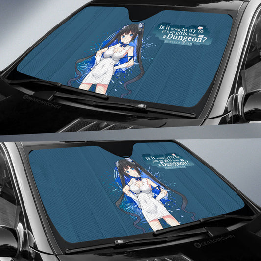 Waifu Girl Hestia Car Sunshade Custom Dungeon Ni Deai Wo Motomeru Car Accessories - Gearcarcover - 2