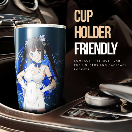 Waifu Girl Hestia Tumbler Cup Custom Dungeon Ni Deai Wo Motomeru Car Accessories - Gearcarcover - 2