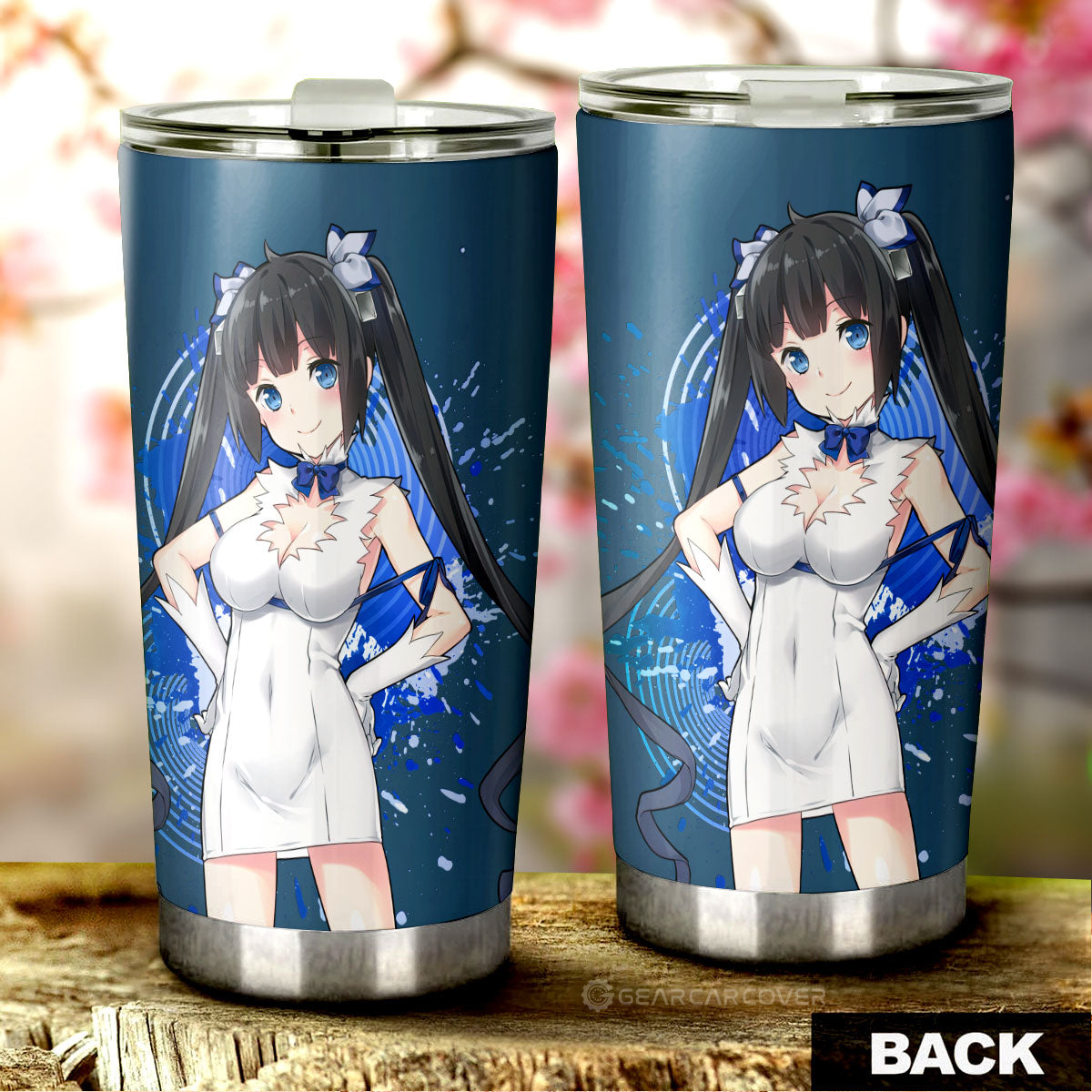 Waifu Girl Hestia Tumbler Cup Custom Dungeon Ni Deai Wo Motomeru Car Accessories - Gearcarcover - 3