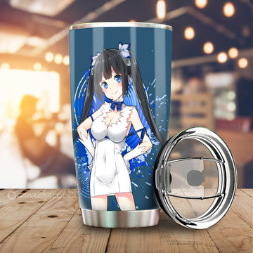 Waifu Girl Hestia Tumbler Cup Custom Dungeon Ni Deai Wo Motomeru Car Accessories - Gearcarcover - 1