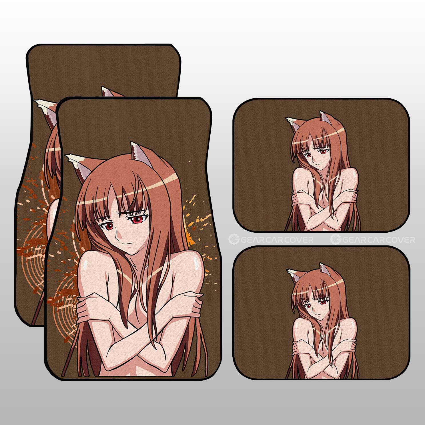 Waifu Girl Holo Car Floor Mats Custom Spice And Wolf Car Accessories - Gearcarcover - 1